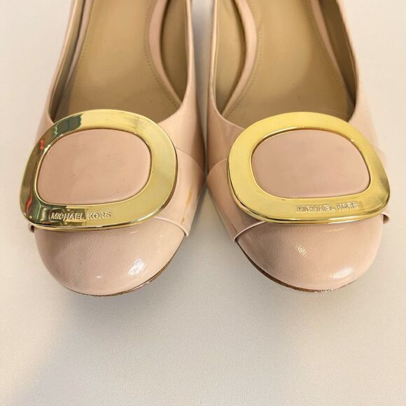 MICHAEL Michael Kors Pauline Pink Patent Leather Low Block Heel Pumps - Picture 8 of 8